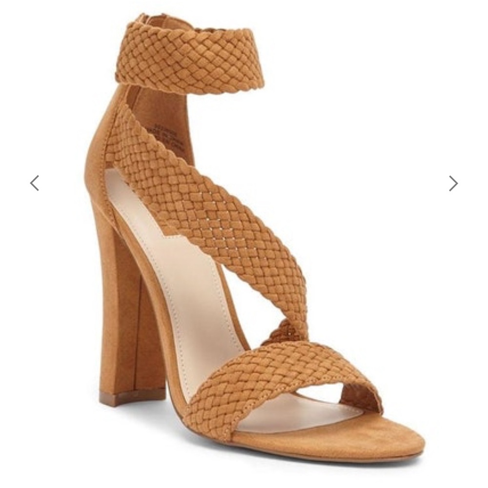 Forever 21 Faux Suede Strappy Braided Open Toe Heels